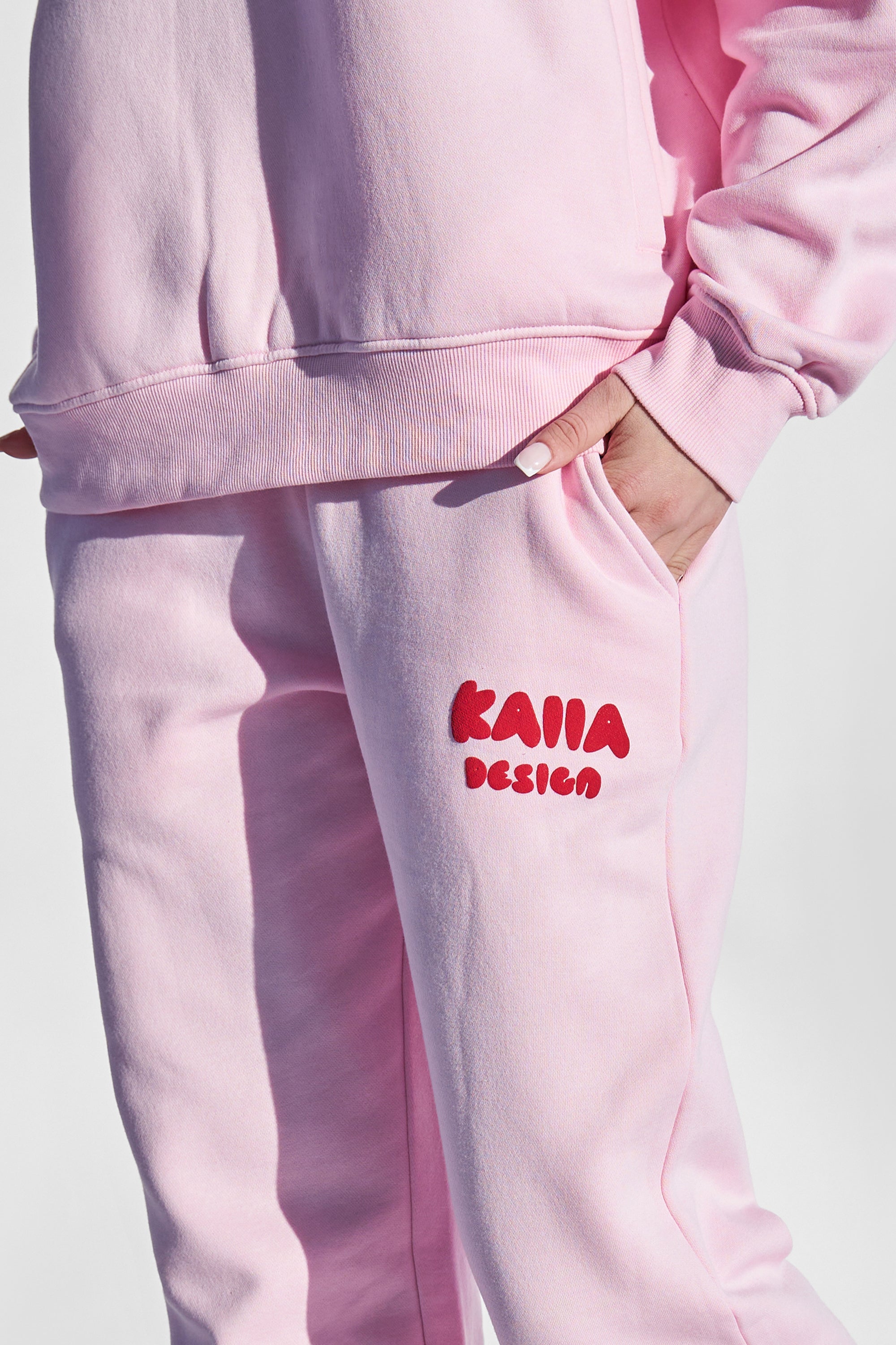 Kaiia Design Bubble Graphic Jogger Baby Pink and Red