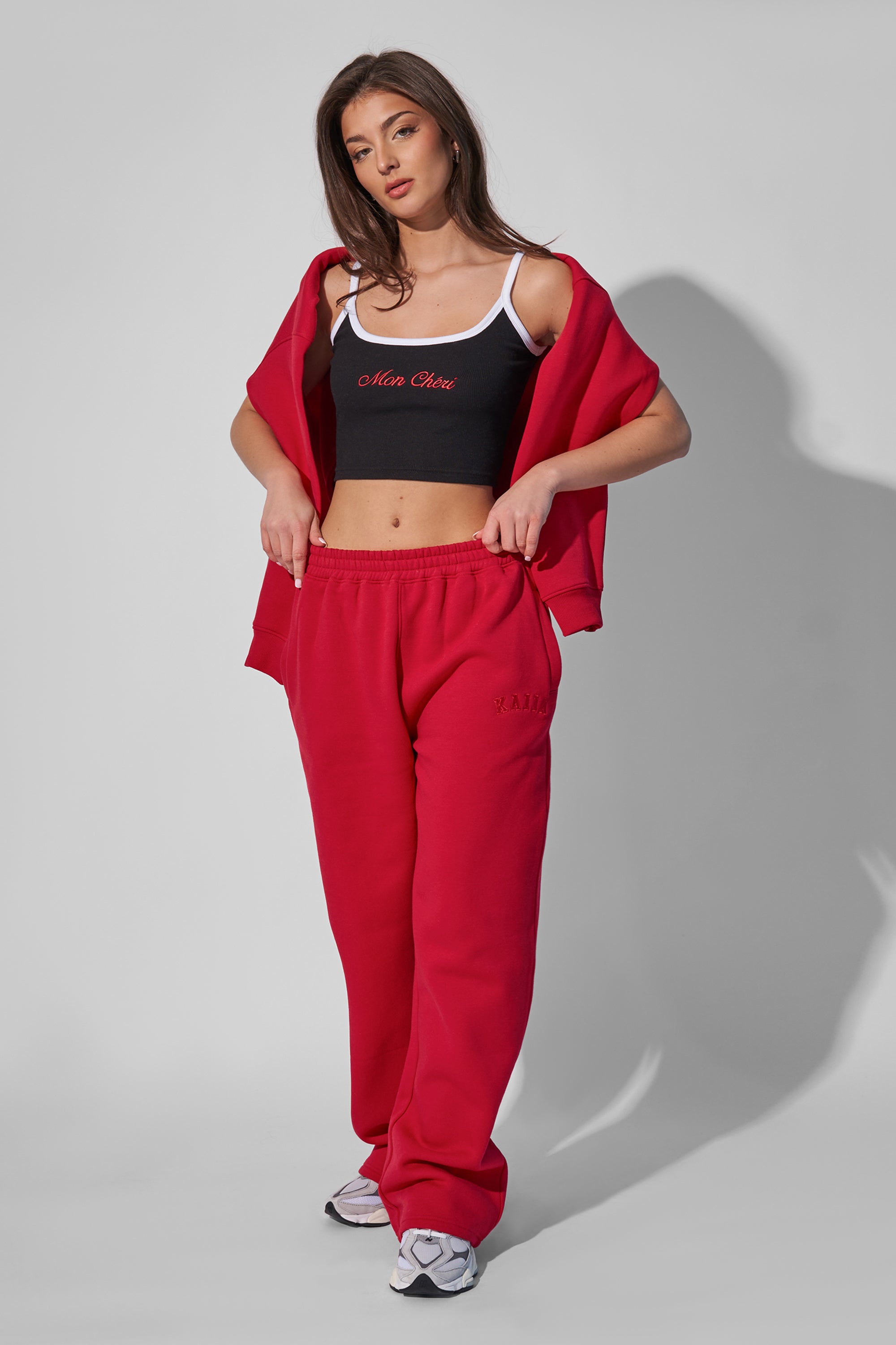 Red sales jogger set