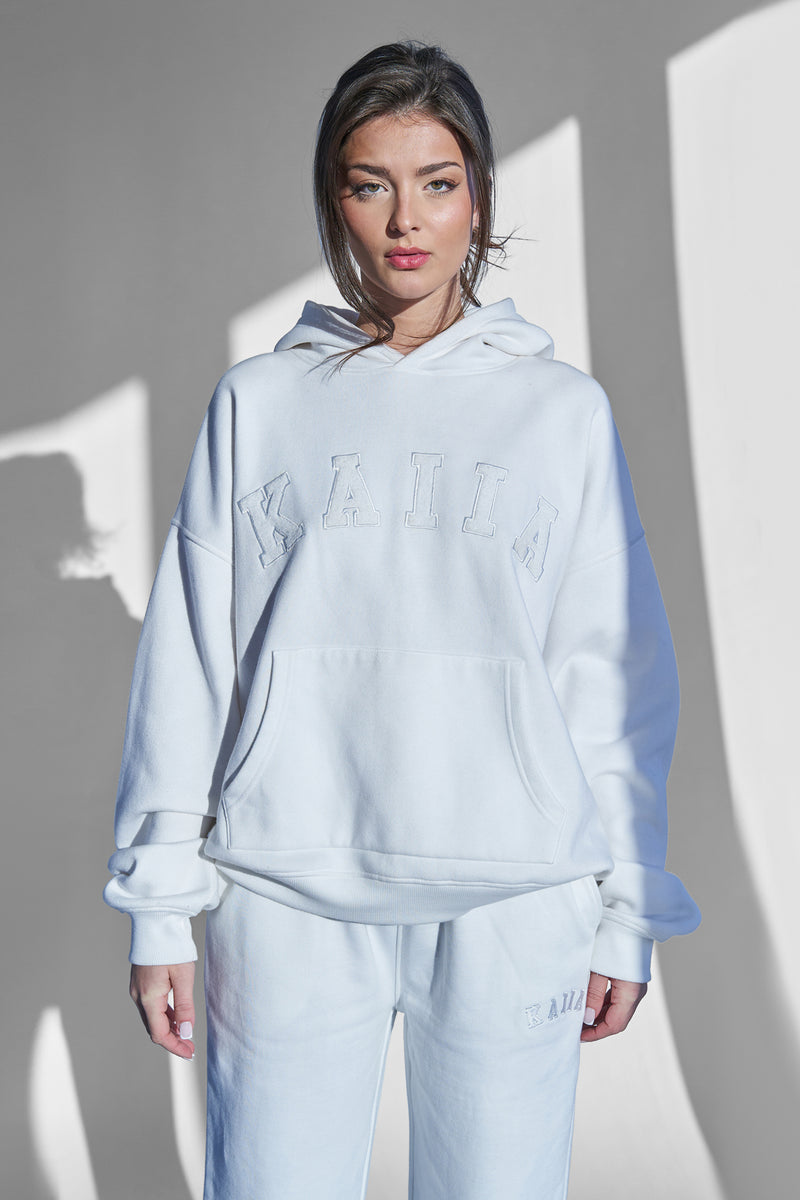 White sweatpants and hoodie cheap