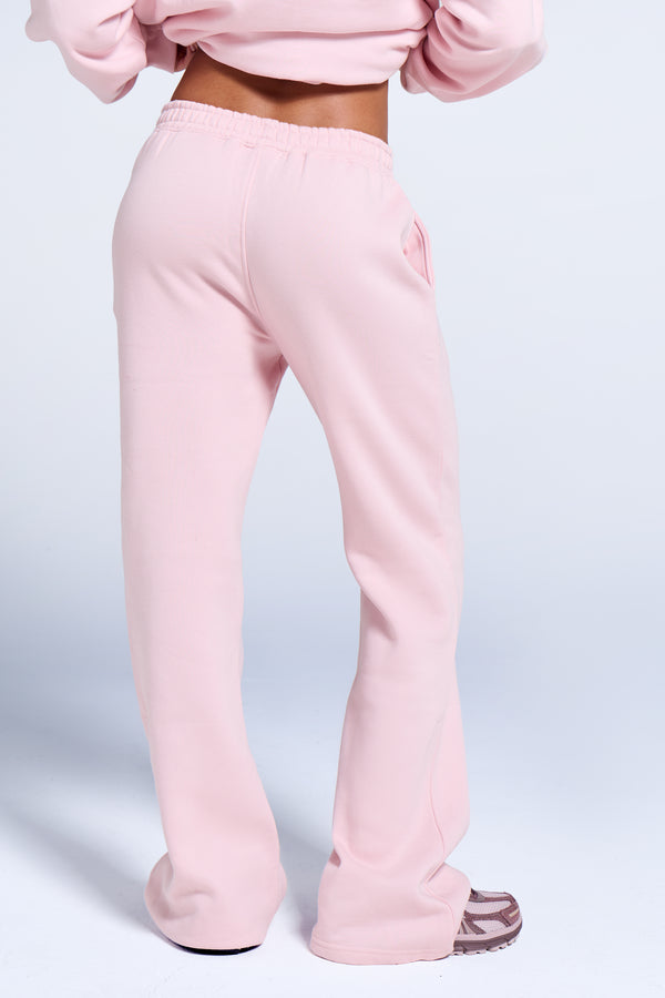 Kaiia Logo Wide Leg Joggers Pink Chai