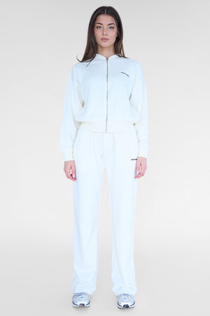 Kaiia Studio Back Pocket Wide Leg Sweat Pants Ecru