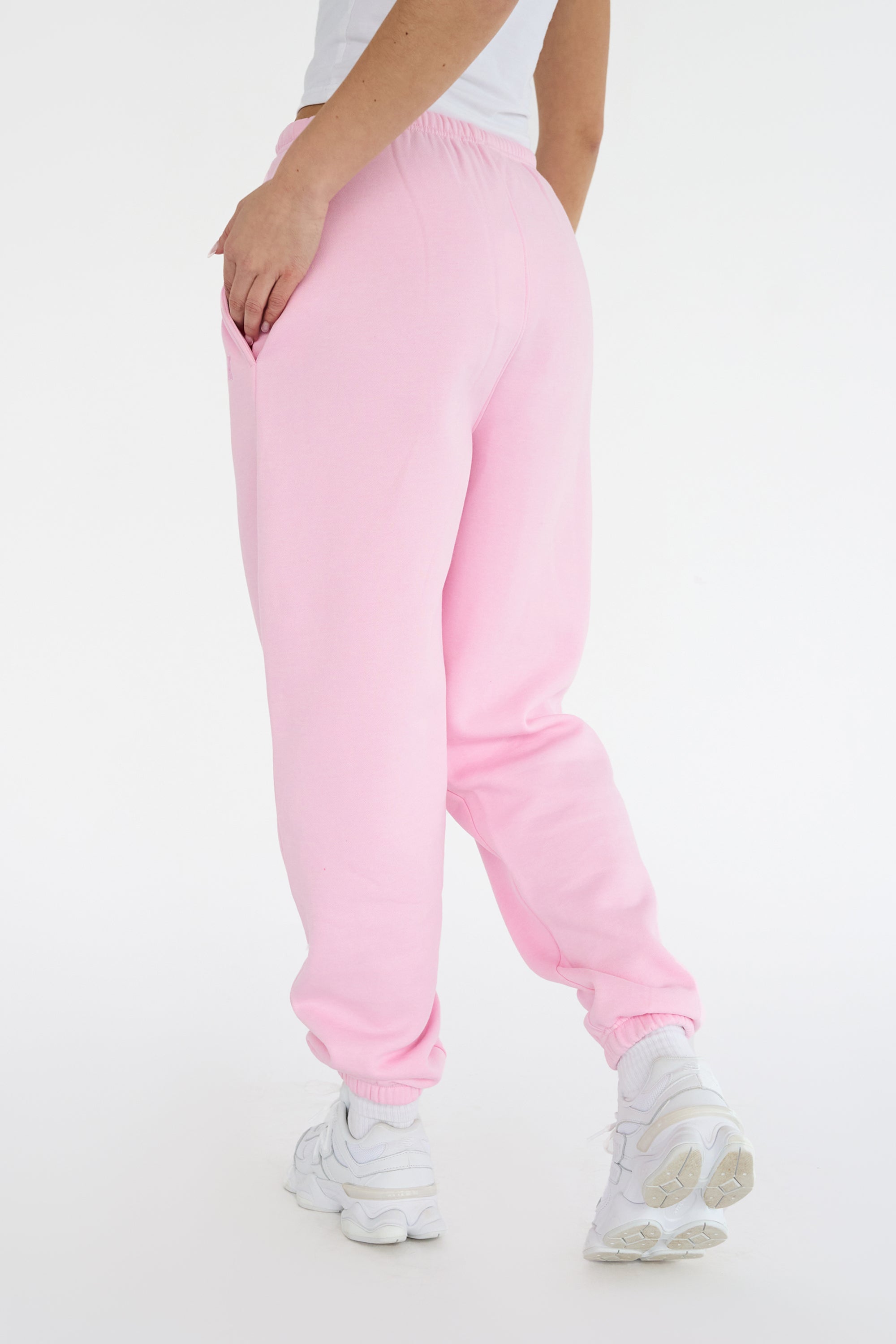 Kaiia Logo Cuffed Joggers Baby Pink