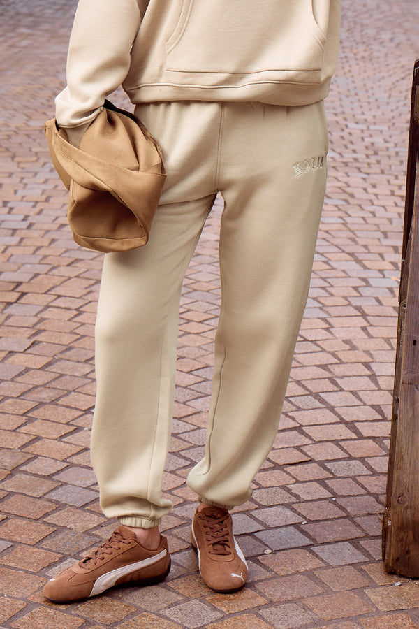 Kaiia Logo Cuffed Joggers Stone