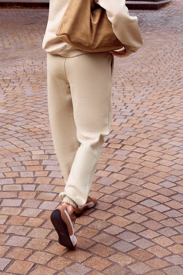 Kaiia Logo Cuffed Joggers Stone