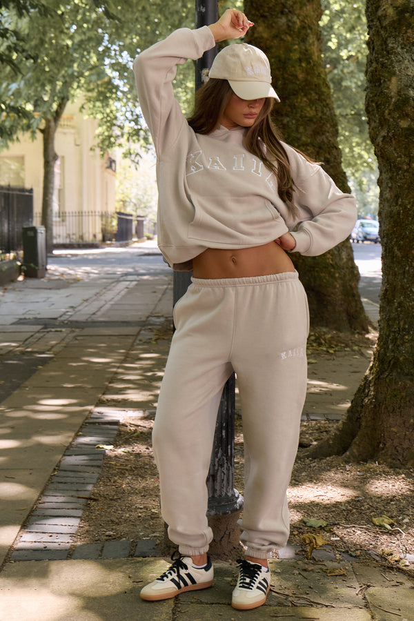 Kaiia Logo Cuffed Joggers Stone