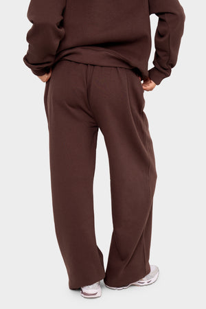 Kaiia Logo Wide Leg Joggers Mocha