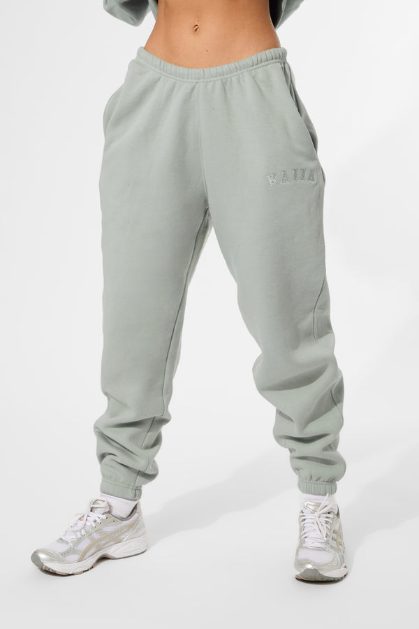 Kaiia Logo Cuffed Joggers Sage Green