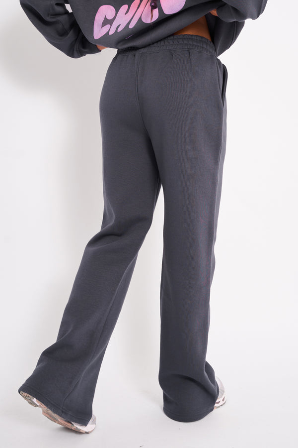 Kaiia Star Wide Leg Joggers Charcoal