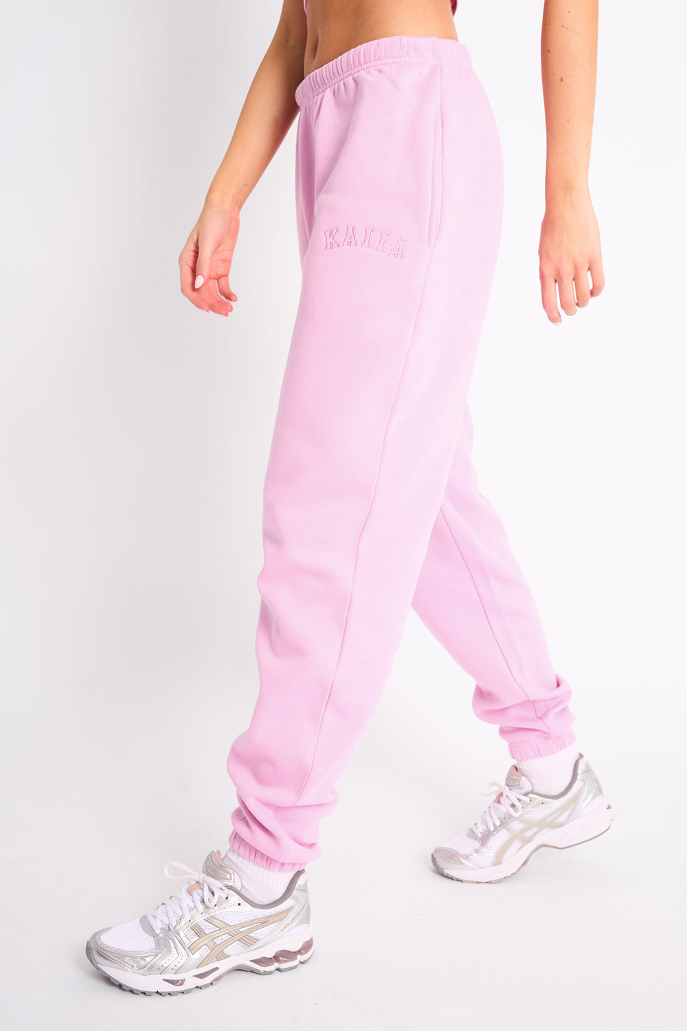 Kaiia Logo Cuffed Joggers Candy Pink