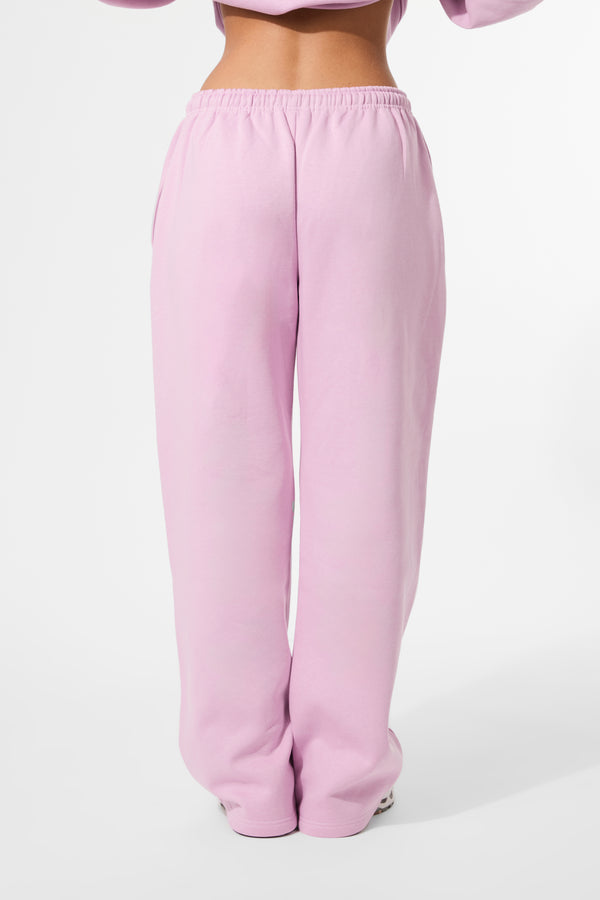 Kaiia Embossed Logo Wide Leg Joggers Parma Violet