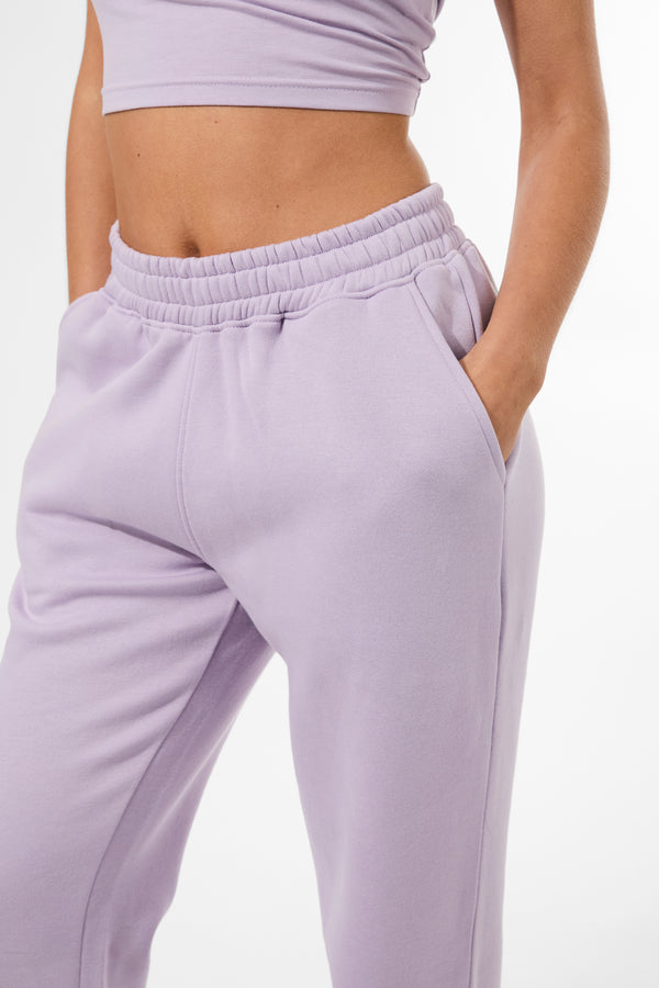 Kaiia Studio Script Logo Wide Leg Jogger Lilac