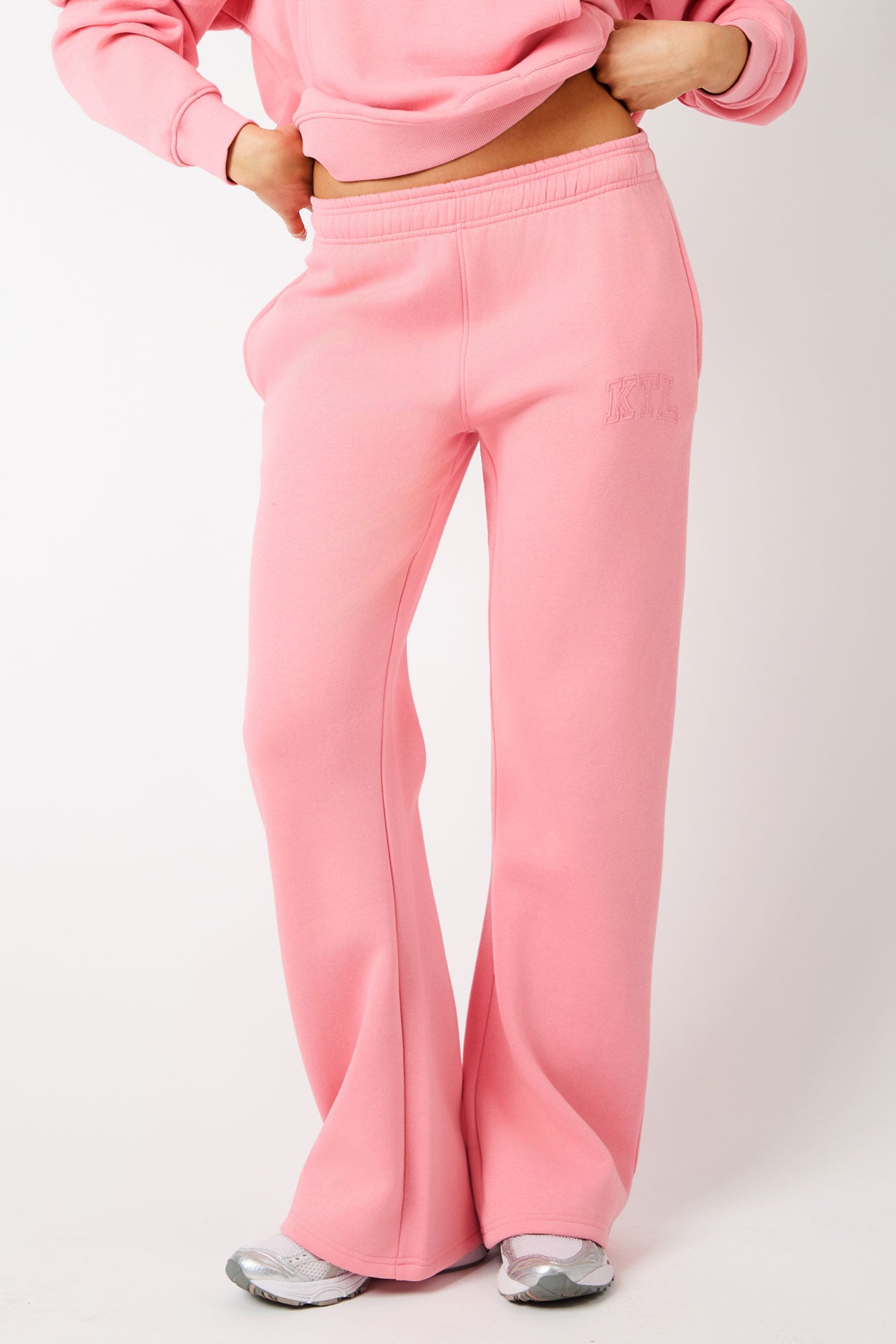 KTL Logo Wide Leg Joggers Angel Pink | Kaiia