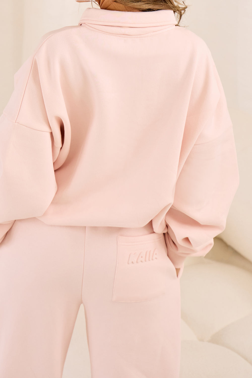 Kaiia Embossed Bubble Logo Joggers Light Rose
