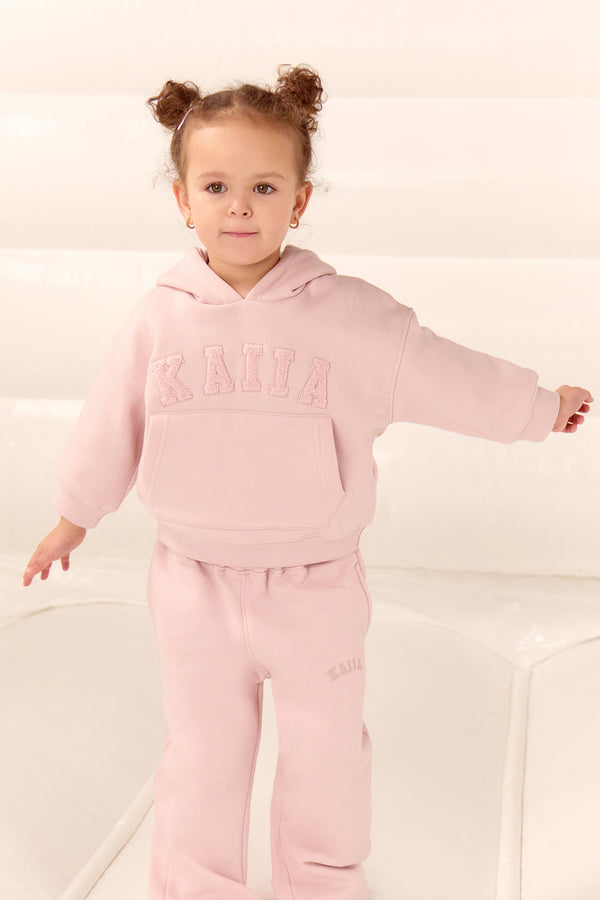 Kaiia Kids Slogan Oversized Hoodie Pink Chai