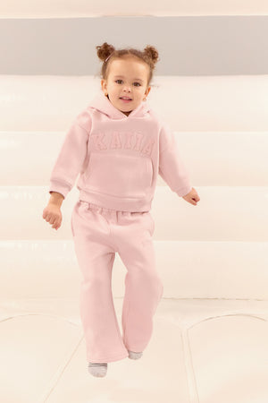 Kaiia Kids Slogan Oversized Hoodie Pink Chai