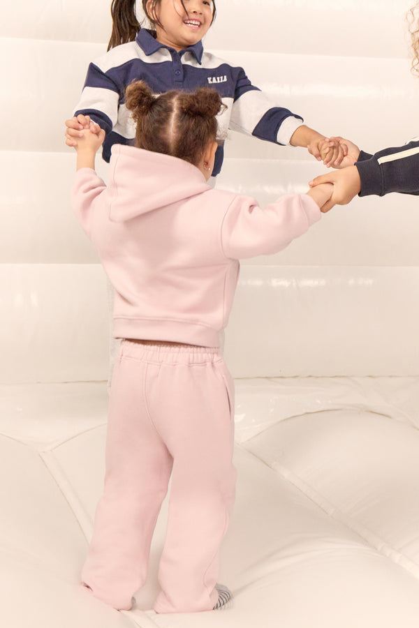 Kaiia Kids Slogan Oversized Hoodie Pink Chai