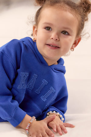 Kaiia Kids Slogan Oversized Hoodie Cobalt Blue