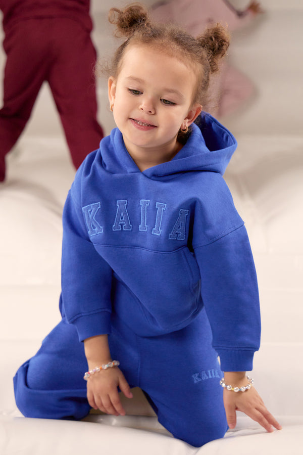 Kaiia Kids Slogan Oversized Hoodie Cobalt Blue