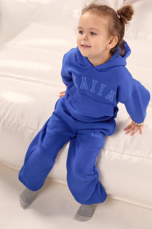 Kaiia Kids Logo Straight Leg Joggers Cobalt Blue