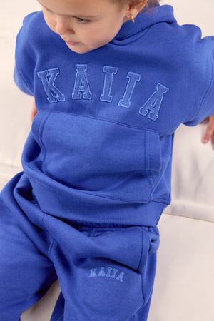 Kaiia Kids Logo Straight Leg Joggers Cobalt Blue