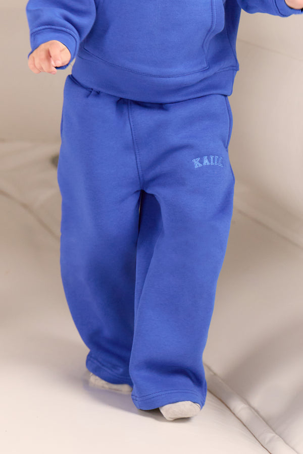 Kaiia Kids Logo Straight Leg Joggers Cobalt Blue