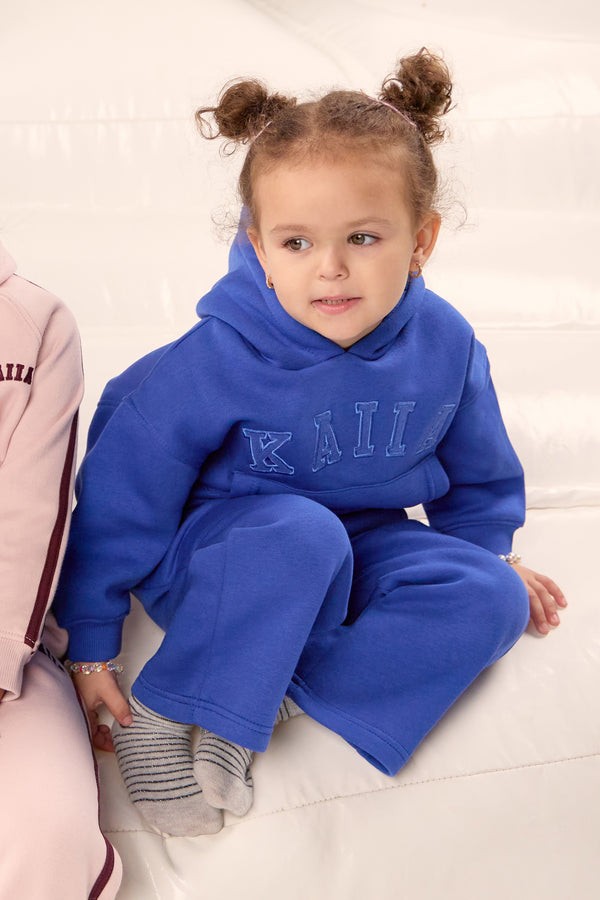 Kaiia Kids Logo Straight Leg Joggers Cobalt Blue
