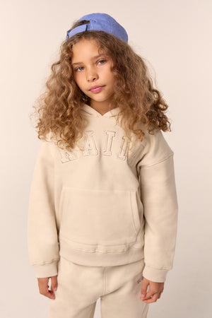 Kaiia Kids Slogan Oversized Hoodie Chalk