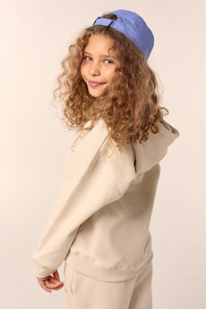 Kaiia Kids Slogan Oversized Hoodie Chalk