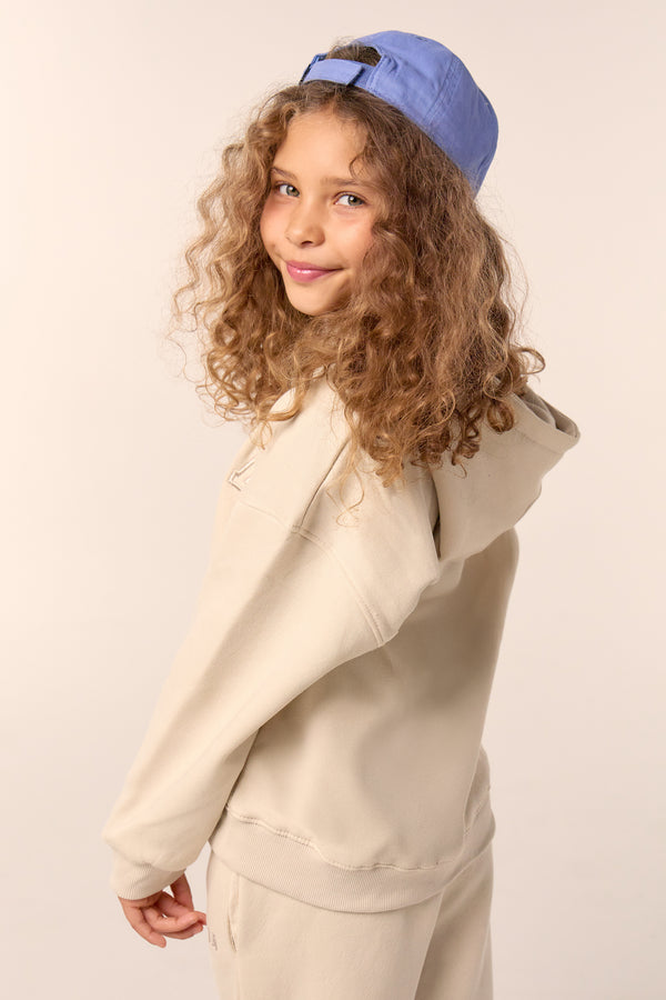Kaiia Kids Slogan Oversized Hoodie Chalk