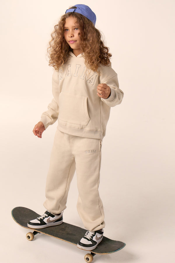 Kaiia Kids Log Cuffed Joggers Chalk