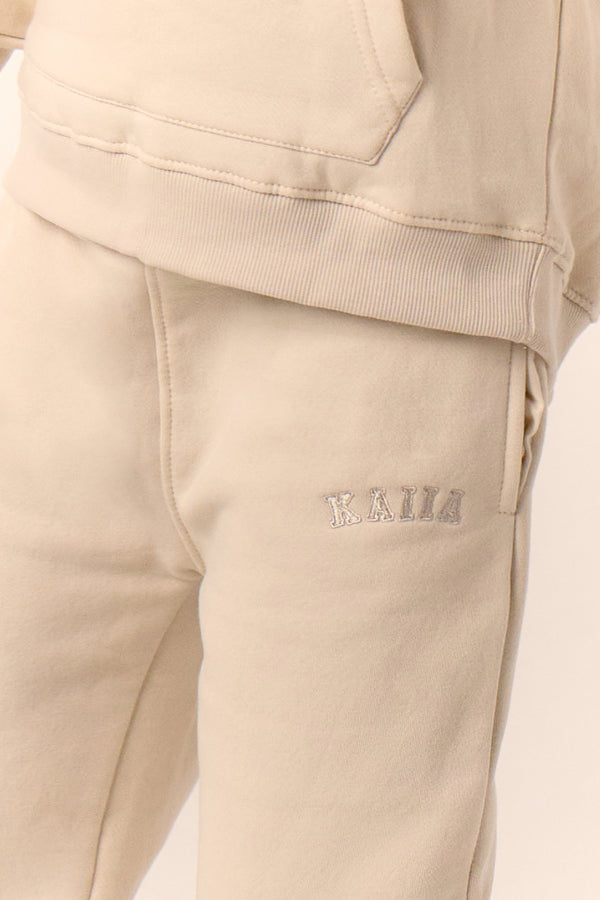 Kaiia Kids Log Cuffed Joggers Chalk