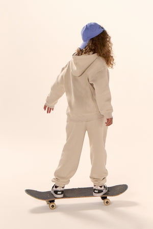 Kaiia Kids Log Cuffed Joggers Chalk