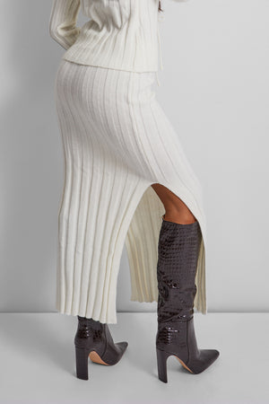 Kaiia Knitted Maxi Skirt in Cream
