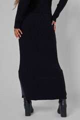 Kaiia Bardot Jumper Co-ord in Black