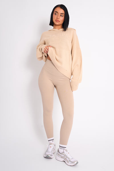 Kaiia Premium Rib Legging Stone | Kaiia