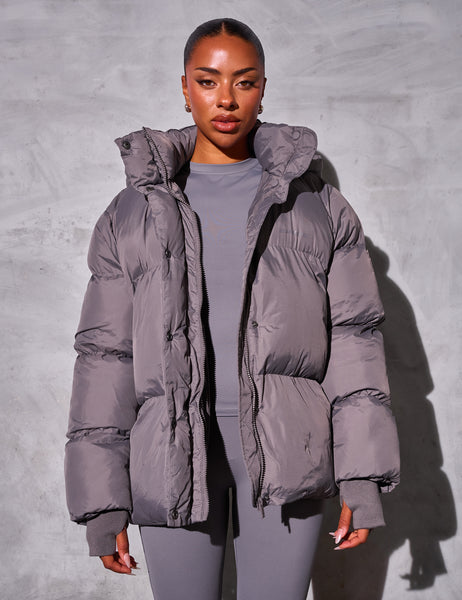 Kaiia Studio Oversized Puffer Coat Grey | Kaiia