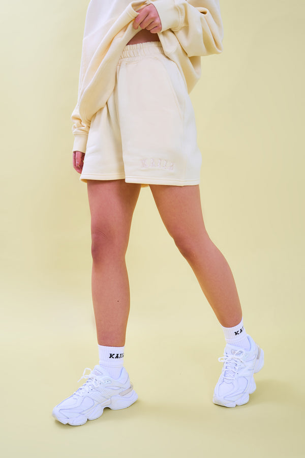 Kaiia Logo Sweat Shorts Lemon