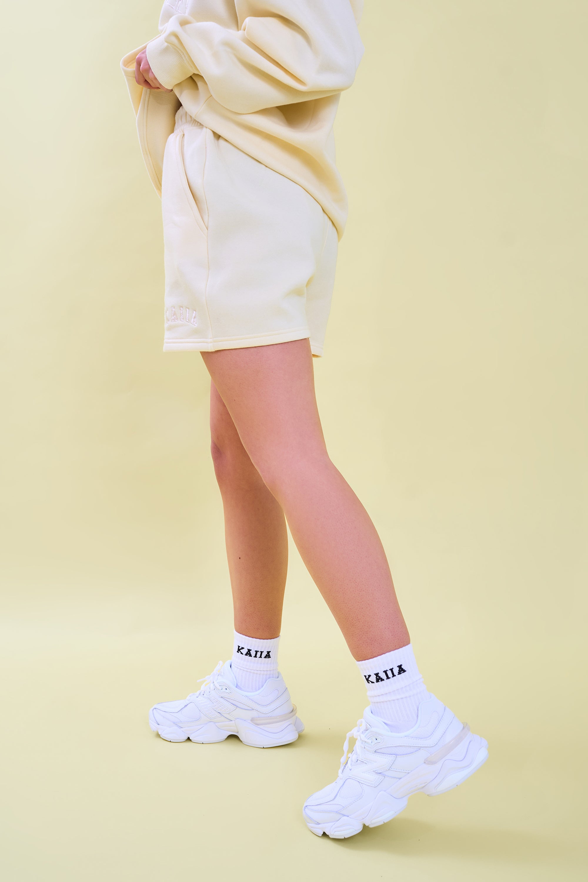 Kaiia Logo Sweat Shorts Lemon