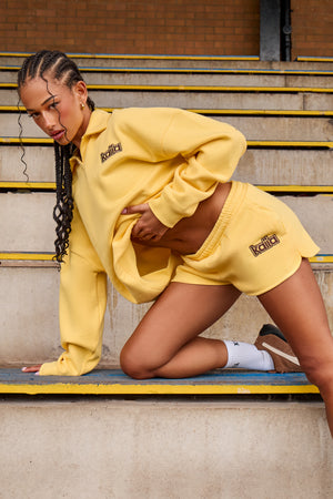 Kaiia Logo Mini Sweat Shorts Yellow