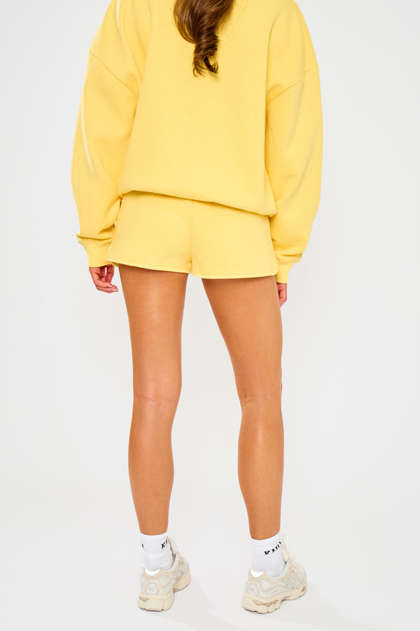 Kaiia Logo Mini Sweat Shorts Yellow
