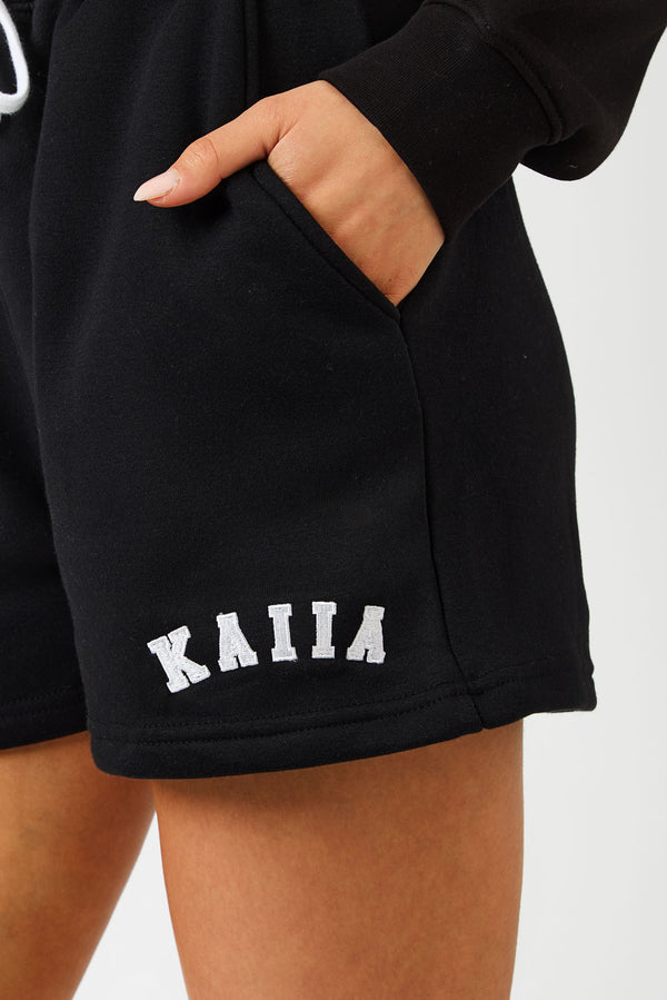 Kaiia Logo Sweat Shorts Black & White