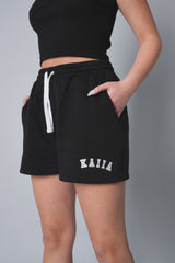 Kaiia Relaxed Sweat Shorts Black