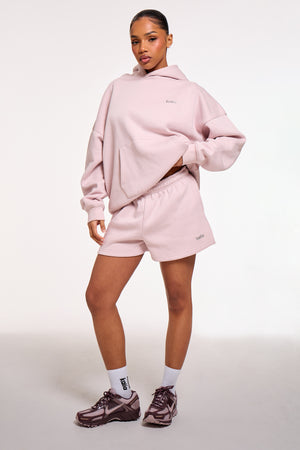 Kaiia Chrome Logo Mini Shorts Pale Dusty Lilac