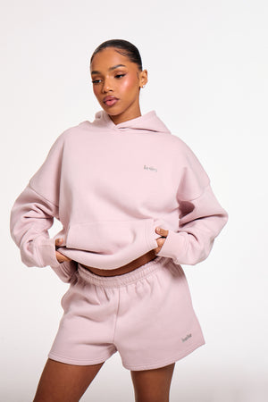 Kaiia Chrome Logo Mini Shorts Pale Dusty Lilac