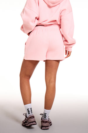Kaiia Chrome Logo Mini Shorts Sugar Pink