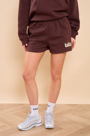 Kaiia Bubble Studio Mini Shorts Espresso
