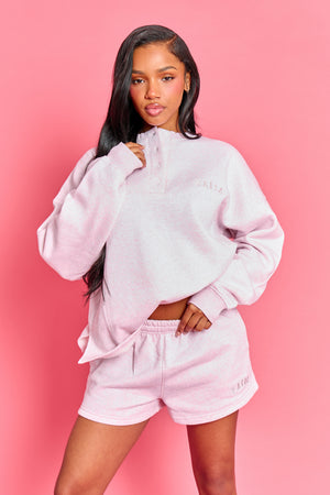 Kaiia Logo Mini Shorts Baby Pink Marl