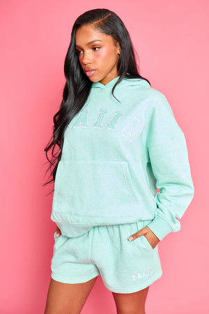 Kaiia Logo Mini Shorts Mint Green Marl