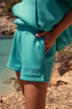 Kaiia Logo Mini Shorts Turquoise