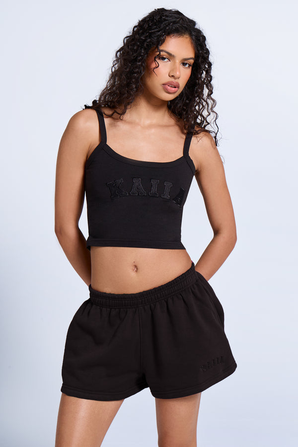 Kaiia Logo Sweat Shorts Black